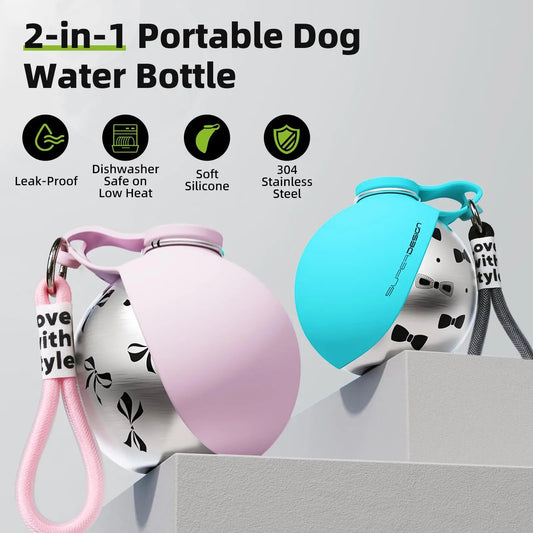 Portable Dog Water Bottle with Foldable Bowl | Leak-Proof | PetHaven